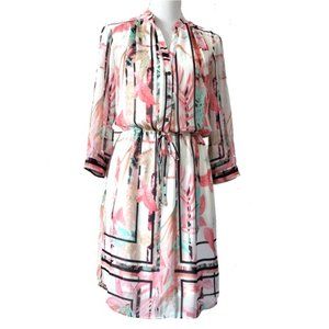 Chiffon Floral Shirt Dress